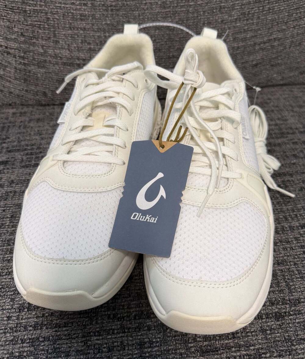 OluKai Men's 'Anau Court Sneakers Bright White US M11